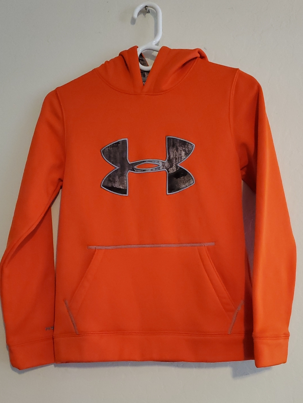 Under Armour Orange Crewneck Hoodie with Logo